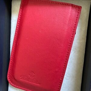 Brooks Brothers Vibrant Red Leather Card Case